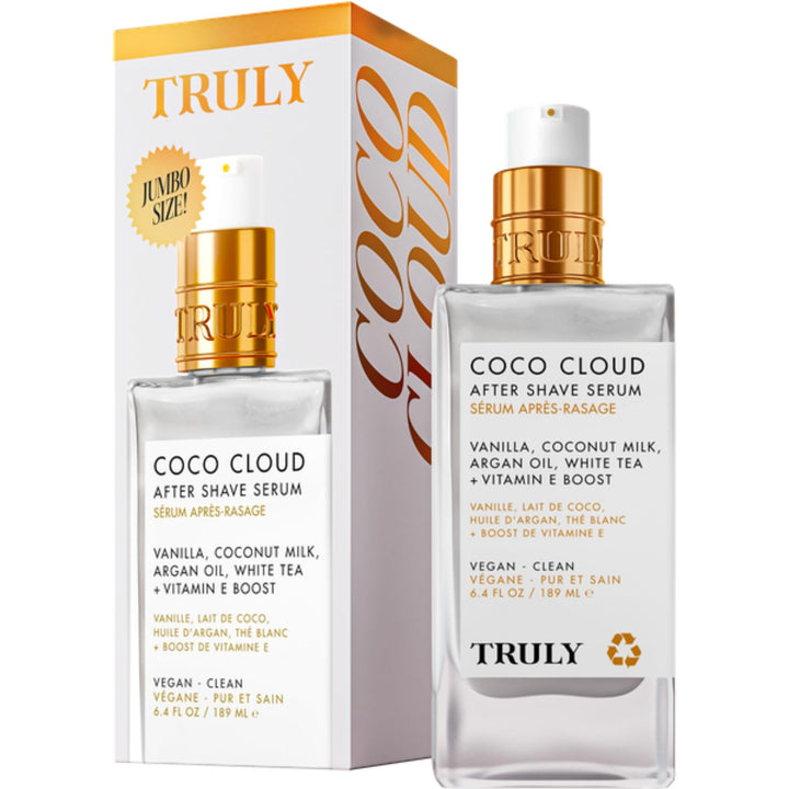 Truly Coco Cloud front packaging showing large bottle and calming scent benefit