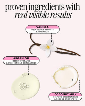 Truly Coco Cloud applied in hand showing quick soothing and hydrating benefit