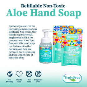 Truly Free hand washing in kitchen demonstrating gentle, unscented cleansing