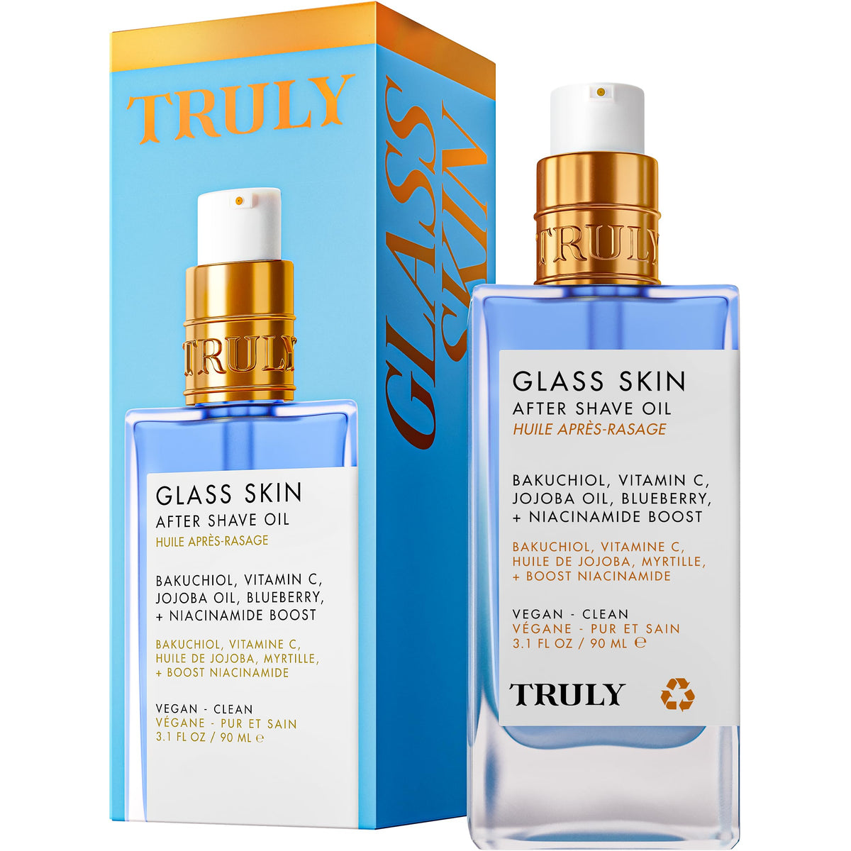 Truly front bottle showing sleek packaging and product clarity for visual appeal
