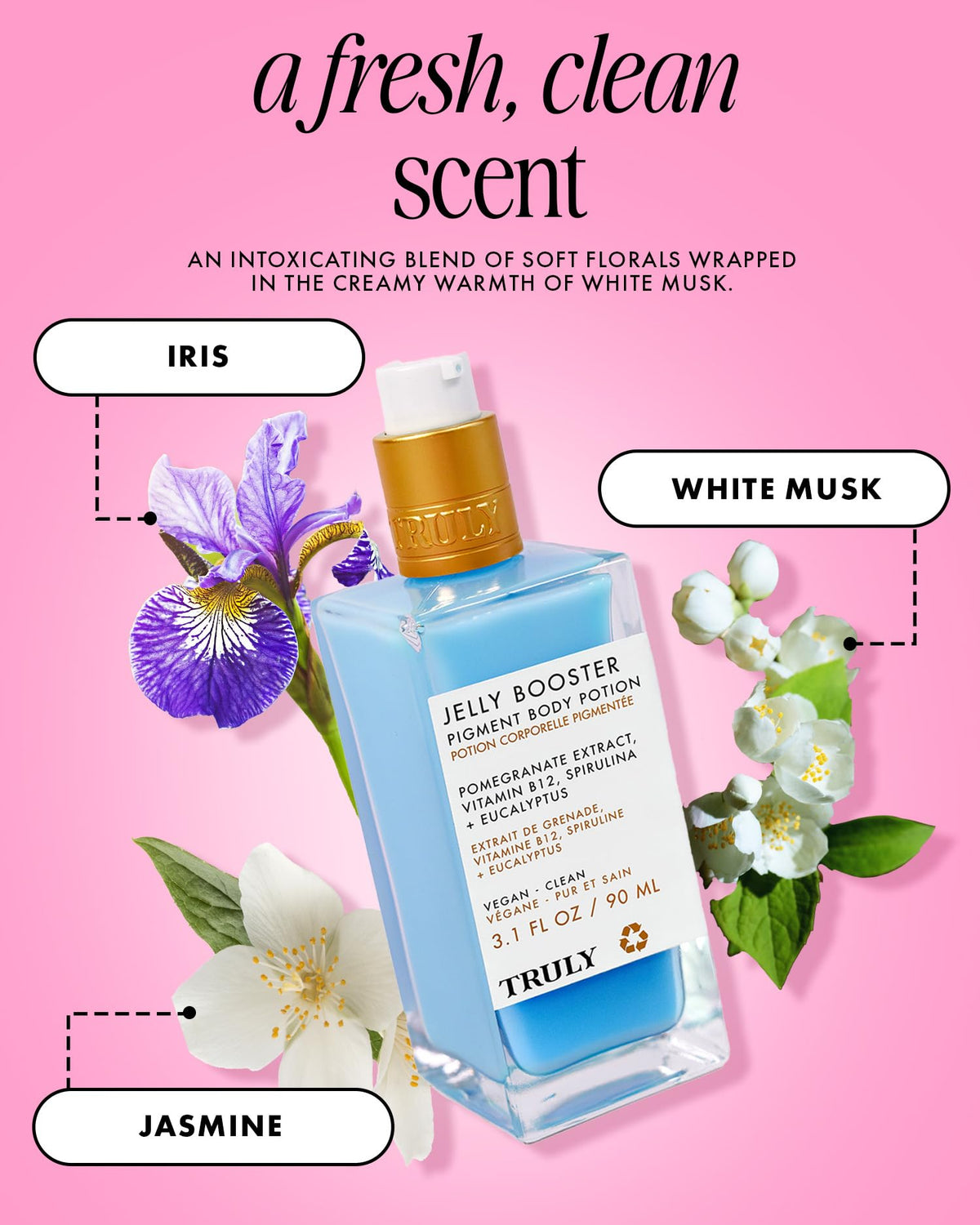 Truly close-up label highlighting key ingredients for smoother skin
