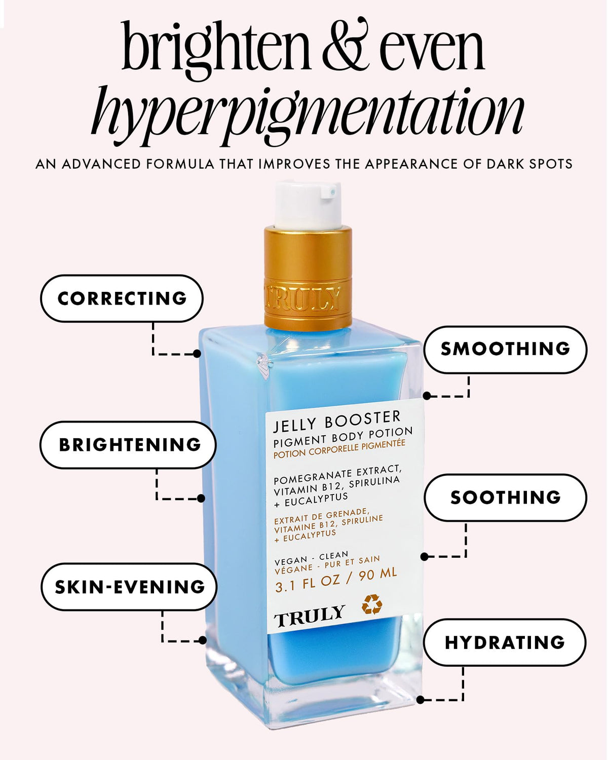 Truly open cap and jelly texture demonstrating fast-absorbing formula benefit
