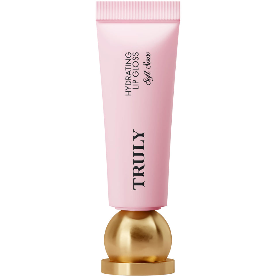 Truly front packaging showing rosy pink gloss and label for easy identification and appeal