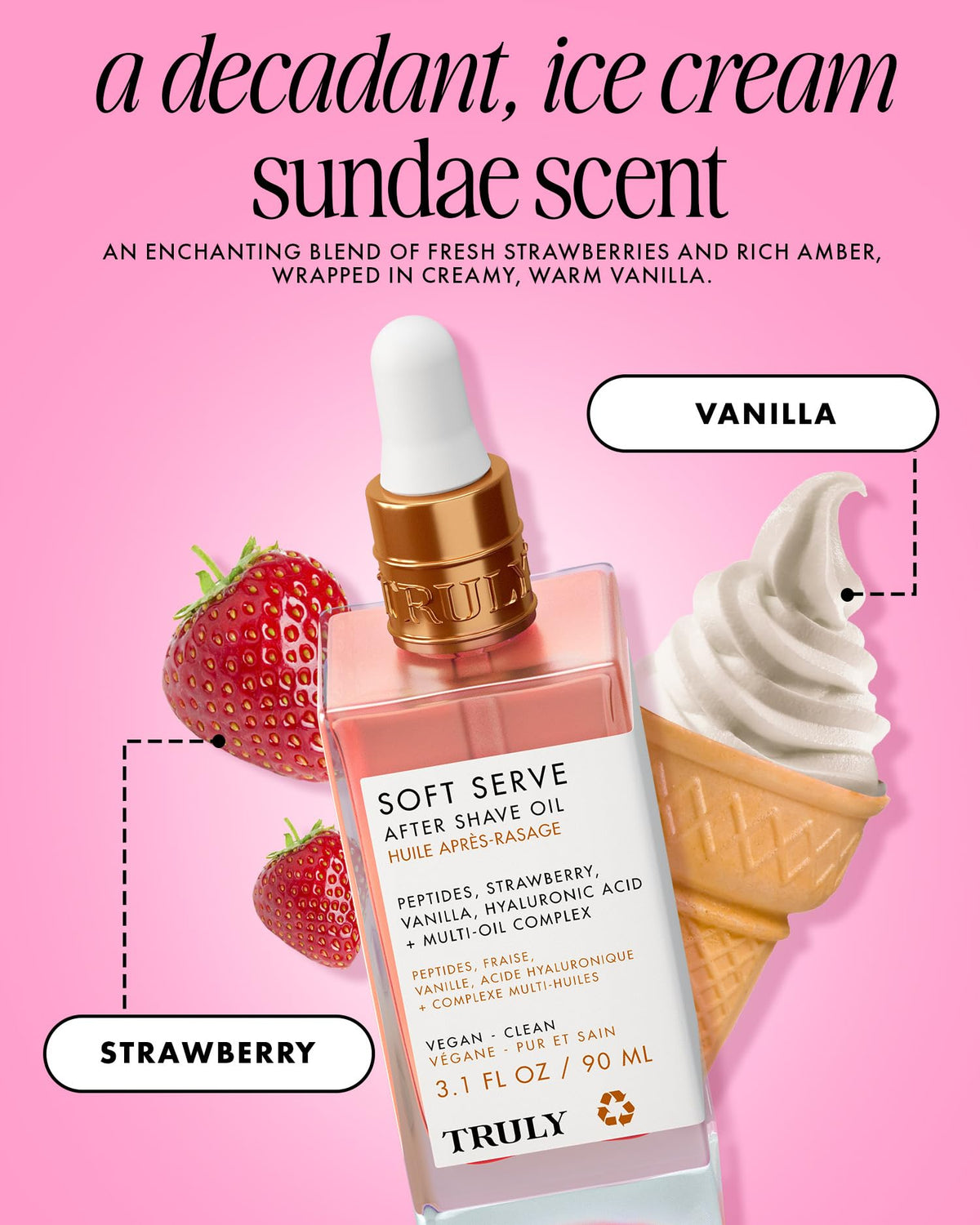 Truly close-up label showing peptides and hyaluronic acid benefits