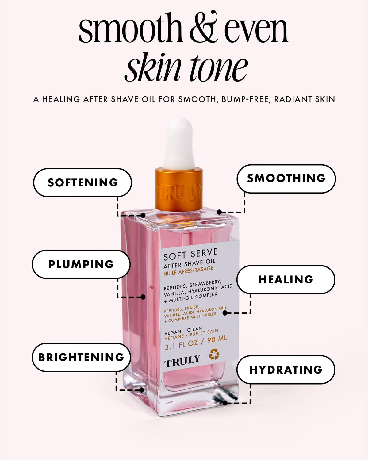 Truly pump dispensing oil demonstrating quick absorbency benefit