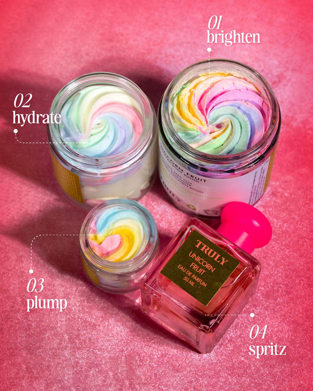 Truly 2 fl oz jar next to coin for scale indicating compact travel-friendly size