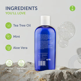 Truremedy Naturals body wash in shower scene, conveys cooling, post-workout freshness