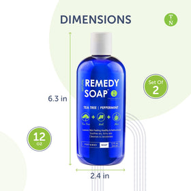 Truremedy Naturals bottle with aloe and peppermint visual, emphasizes soothing botanicals