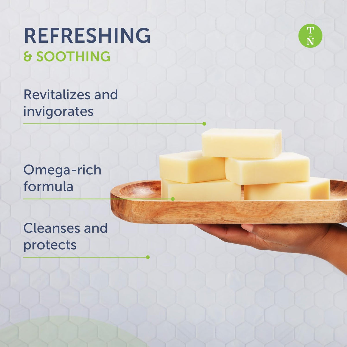 Truremedy Naturals soap on bathroom shelf suggesting daily invigorating routine