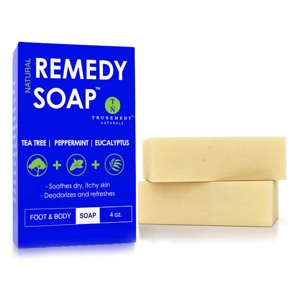 Truremedy Naturals front packaging showing clean peppermint eucalyptus branding and benefits