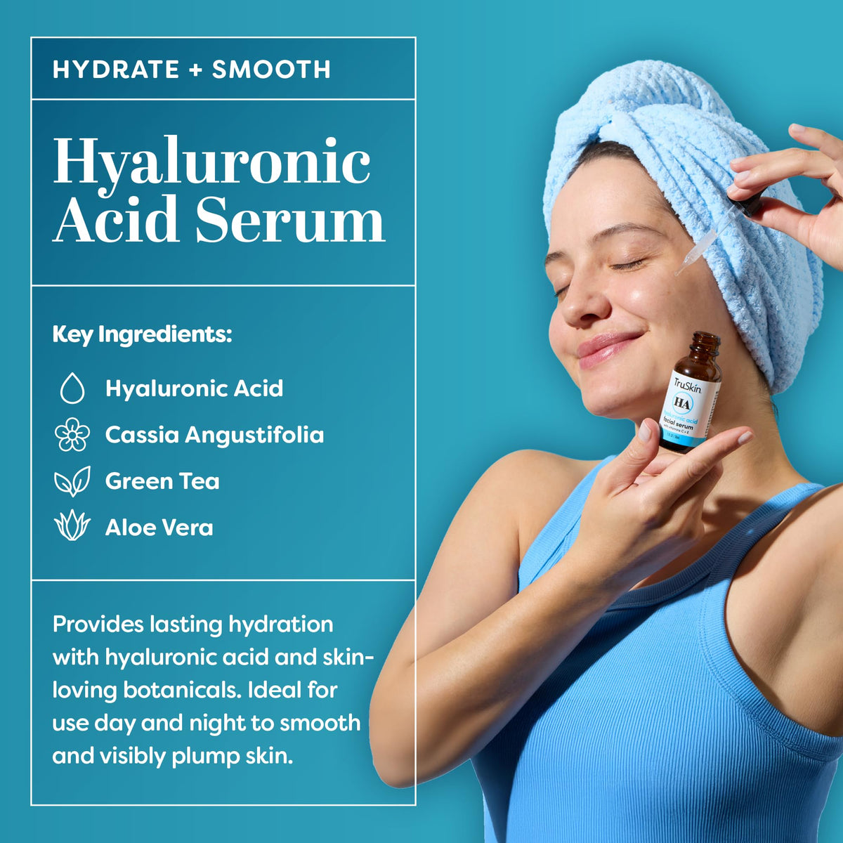 TruSkin serum applied in morning routine showing smooth layering benefit