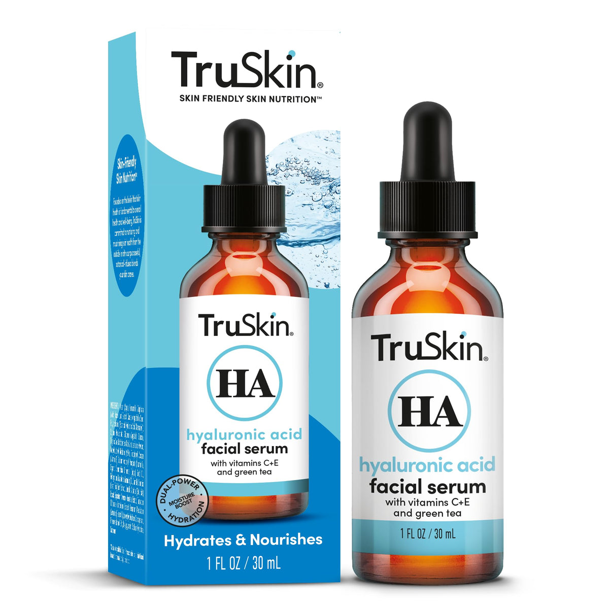 TruSkin on bathroom counter styled for daily skincare routine inspiration