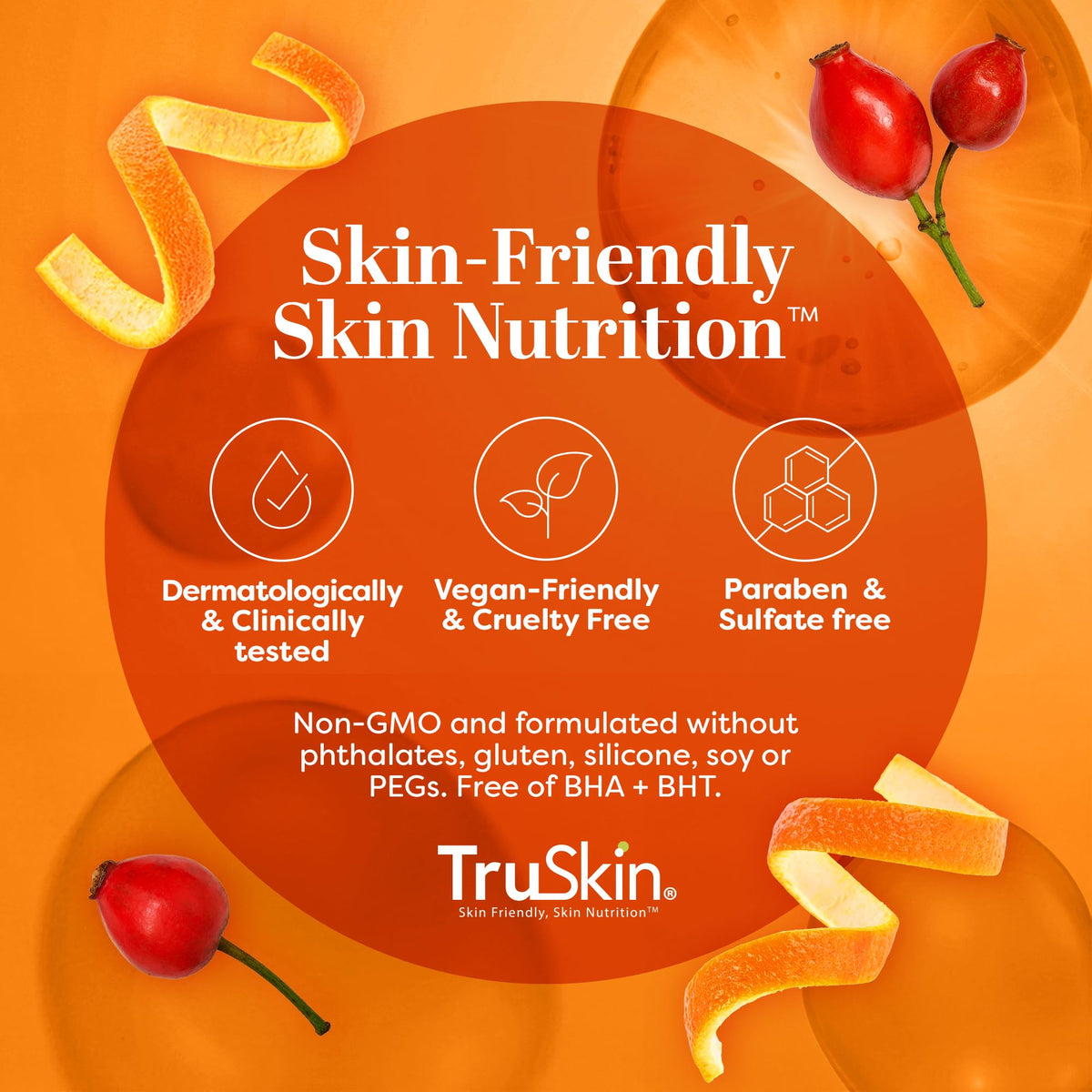 TruSkin small droplet of formula on skin illustrating smooth absorption