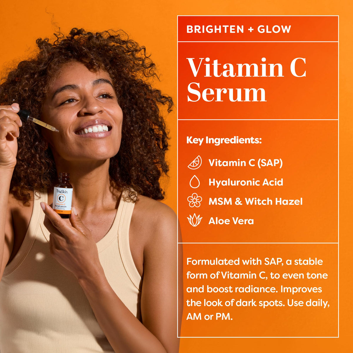 TruSkin ingredient focus on hyaluronic acid and cica supporting hydration