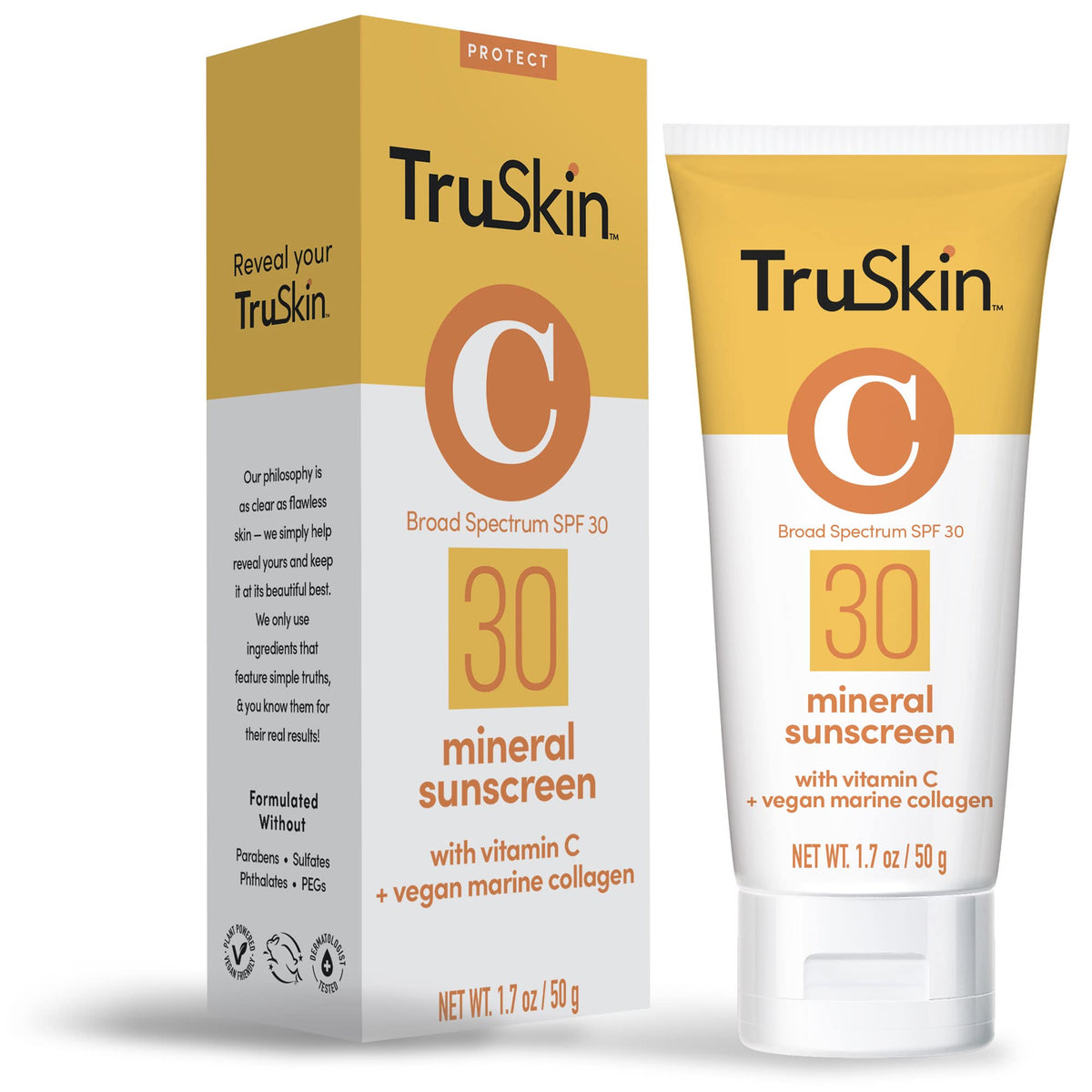Close-up of TruSkin mineral sunscreen cream texture highlighting smooth blendability and hydration