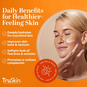 TruSkin moisturizer swatch on hand displaying smooth texture and immediate hydration benefit