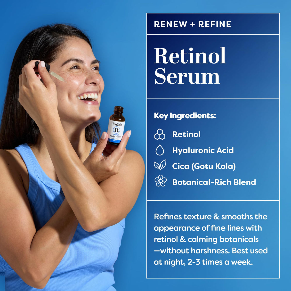 TruSkin nighttime application on vanity demonstrating calming evening routine