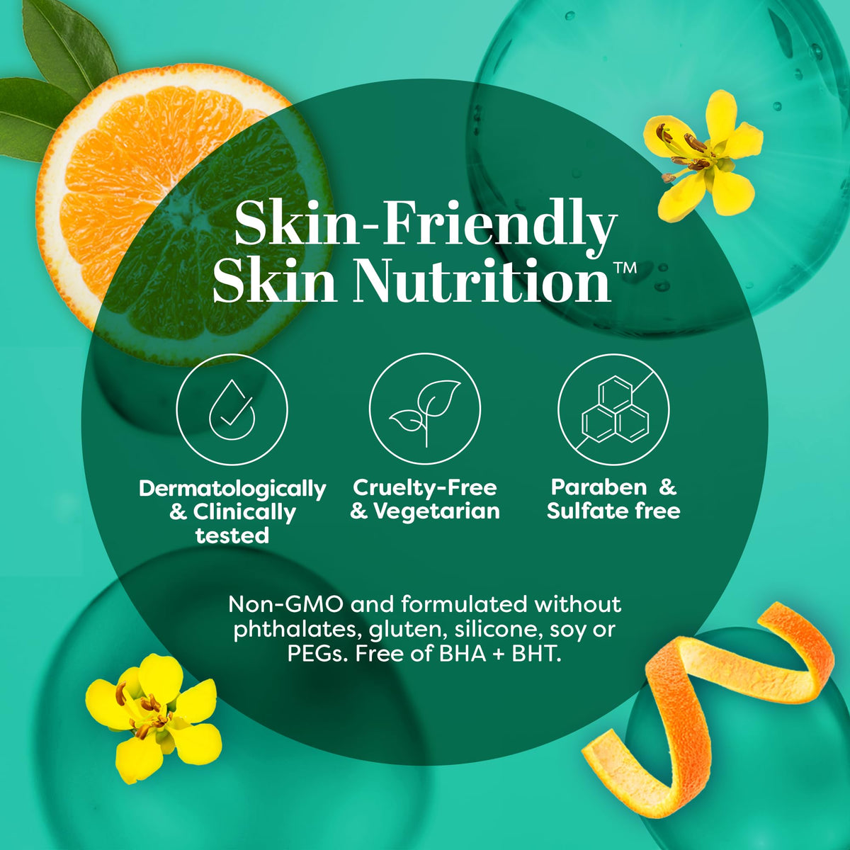 TruSkin packaging label and claims showing unscented, cruelty-free benefits