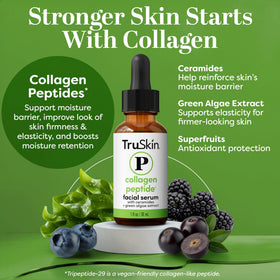 TruSkin dropper dispensing serum highlighting easy precise application benefit