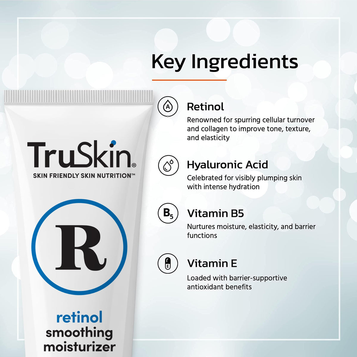 TruSkin cream texture close-up showing smooth consistency and hydration