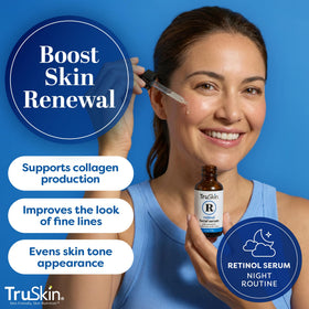 TruSkin texture close-up on skin shows lightweight absorption and hydrated finish