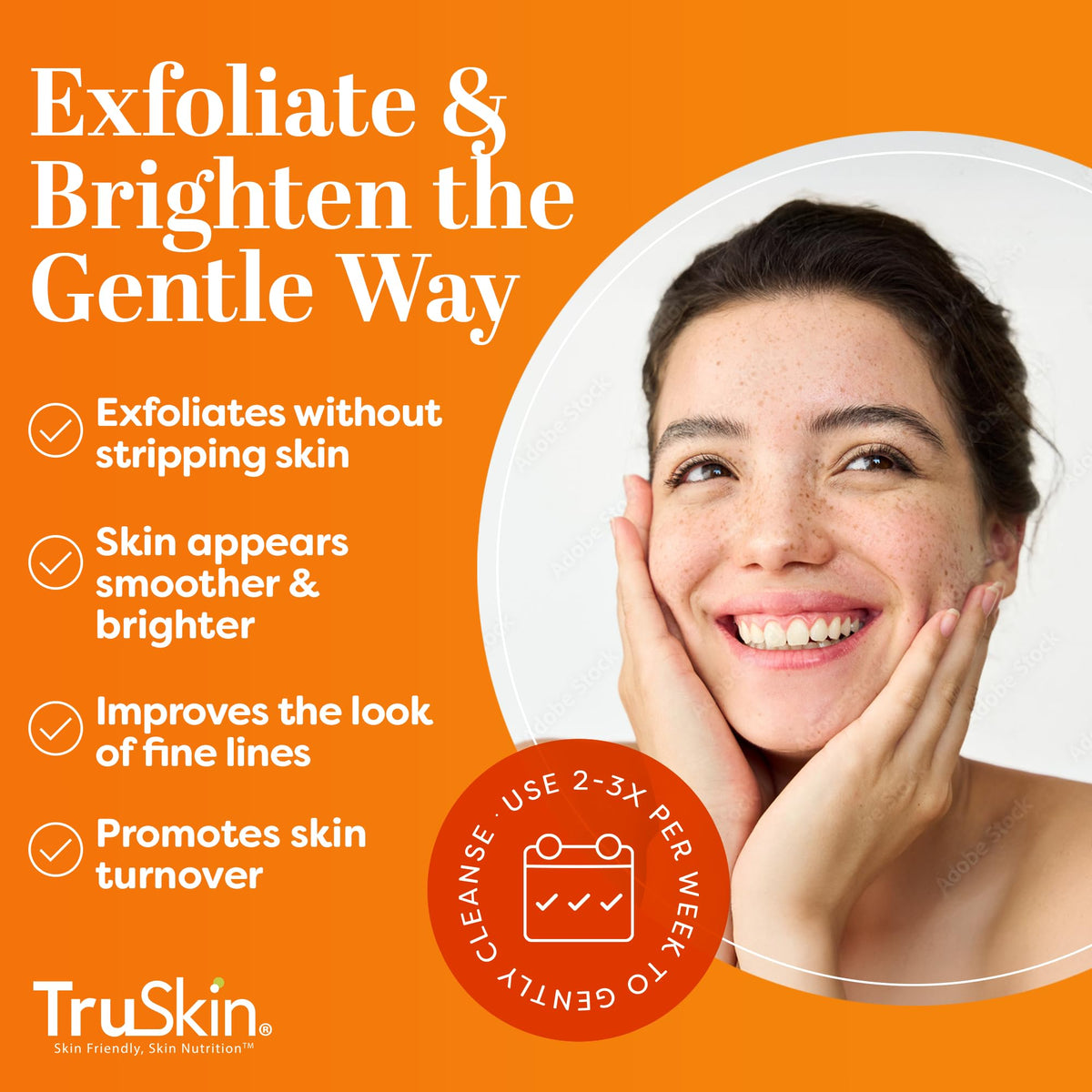 TruSkin in hand demonstrating 4 fl oz size and portable skincare benefit