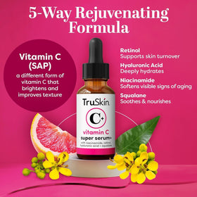 TruSkin dropper dispensing serum texture demonstrating lightweight, absorbent feel