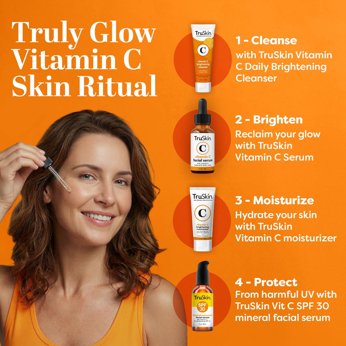 TruSkin Naturals applying serum to skin demonstrating smooth spread and quick absorption