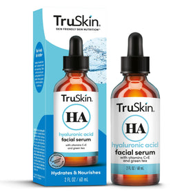 TruSkin on bathroom shelf in lifestyle scene suggesting daily use and clean formulation