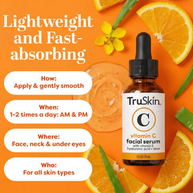 TruSkin Naturals serum texture on fingertip showing lightweight hydration and absorbency