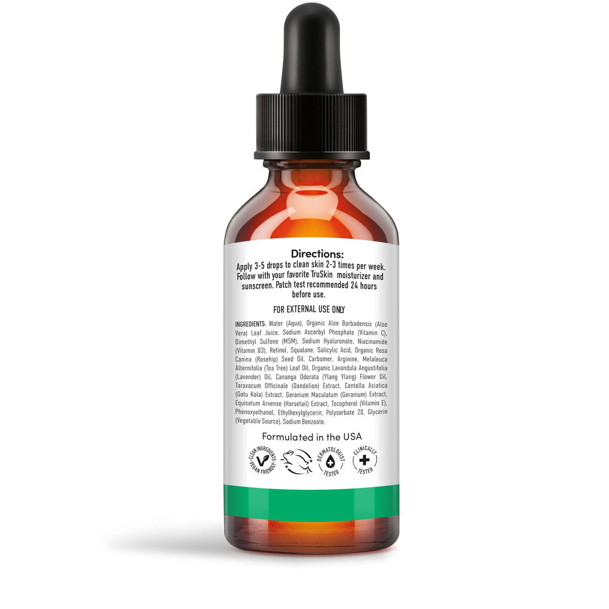 TruSkin serum placed beside night cream showing evening routine benefit