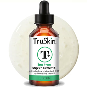 TruSkin front bottle displaying clear serum and label for blemish control benefit
