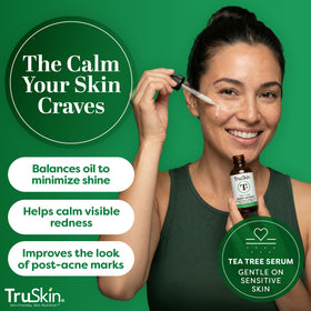 TruSkin serum texture on skin highlighting lightweight absorbency and non-greasy feel