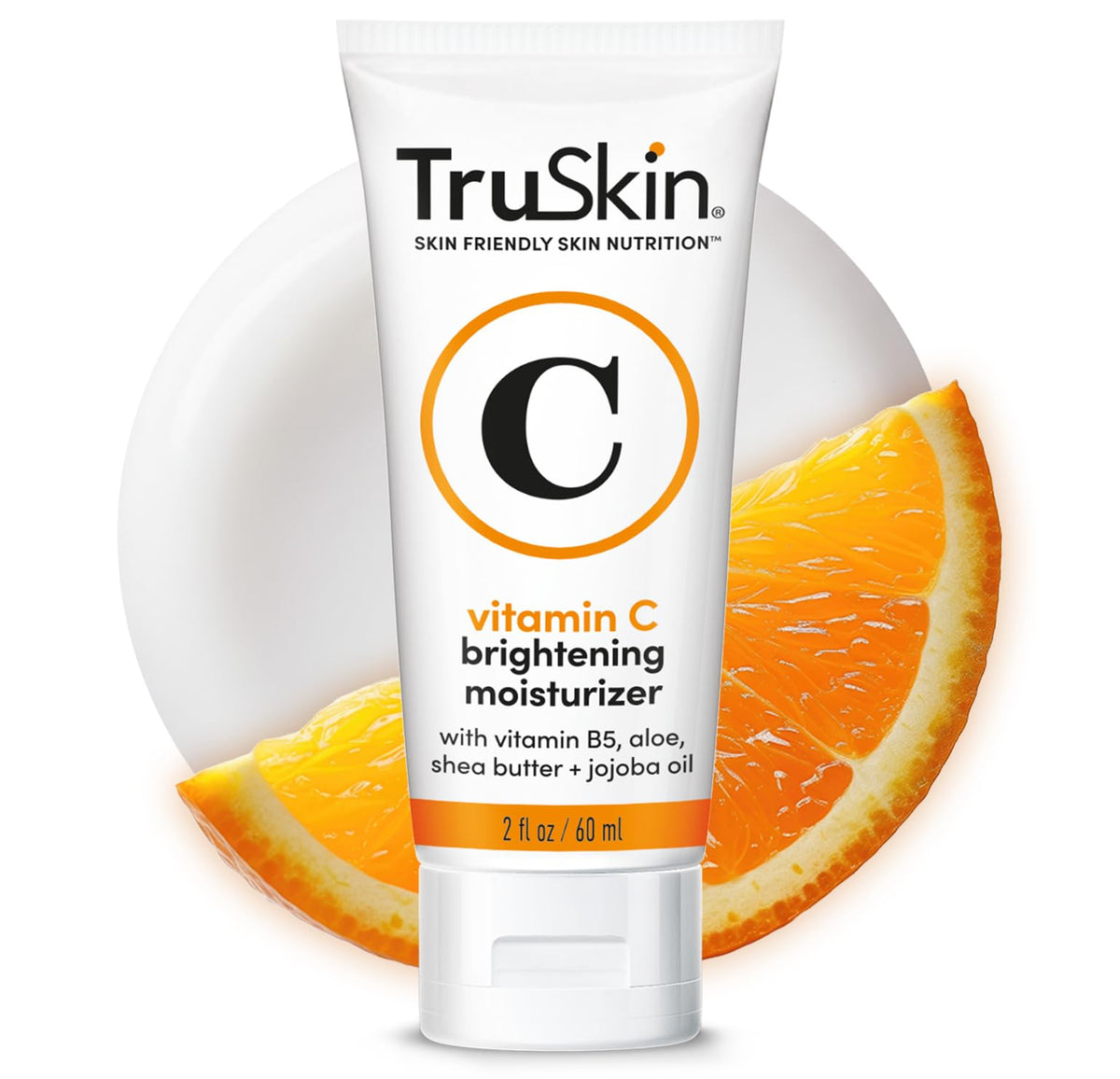 TruSkin front jar showing product and clean packaging, promotes brightening