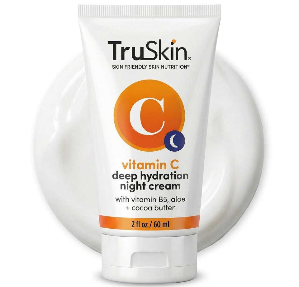 TruSkin jar front view showing label and brightening night cream benefits