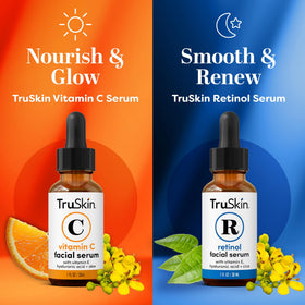 TruSkin Vitamin C serum texture closeup highlighting fast-absorbing brightness