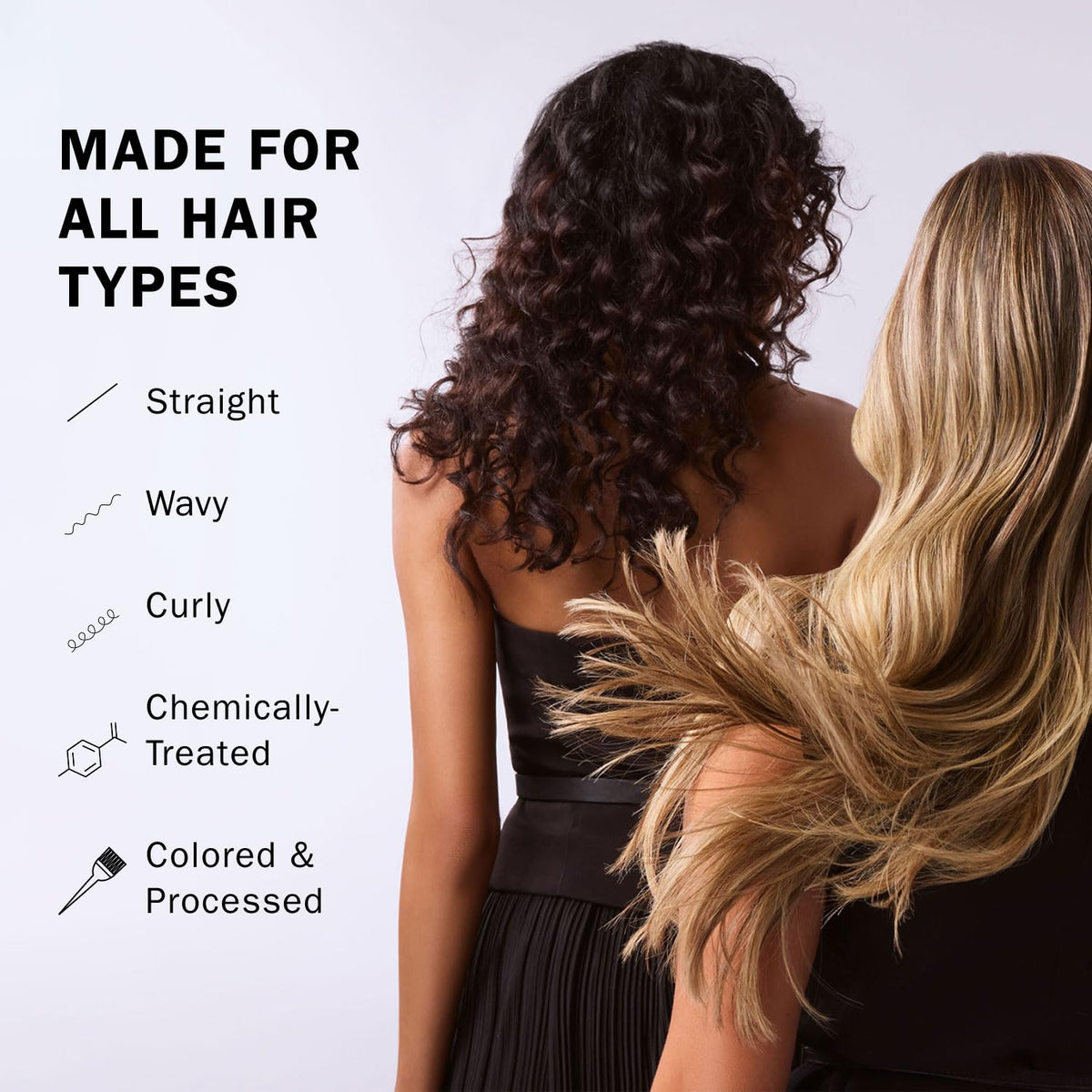 TRUSS before and after image showing reduced frizz and shine