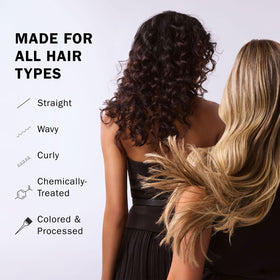 TRUSS before and after image showing reduced frizz and shine