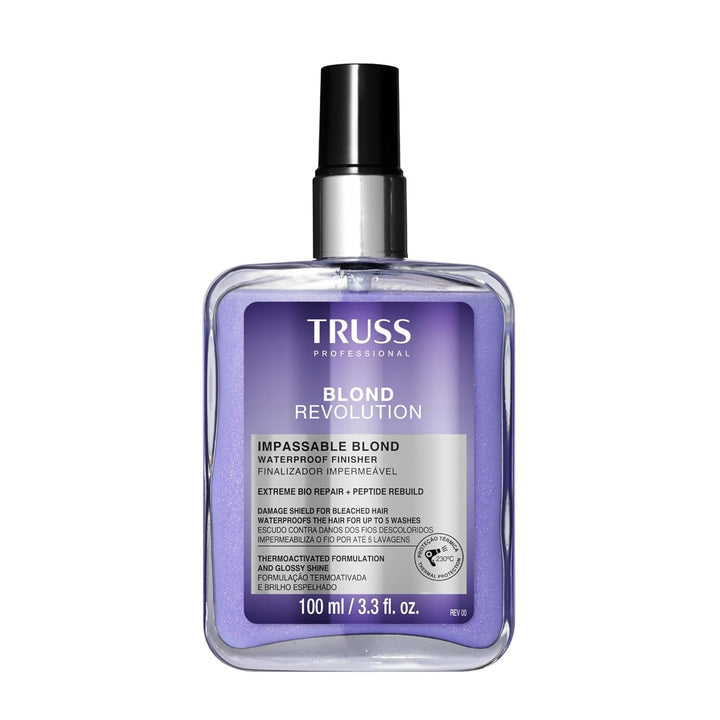 TRUSS front packaging of Blond Revolution spray for travel-friendly protection