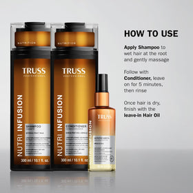 TRUSS bottle on marble backdrop highlighting premium design and salon-quality appeal benefit