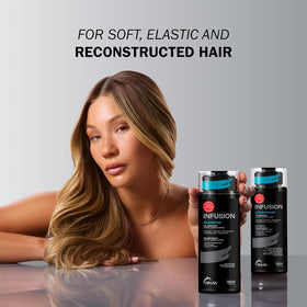 TRUSS conditioner in hands demonstrating easy application and detangling benefit