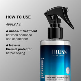 TRUSS being applied to wet hair to repair and strengthen