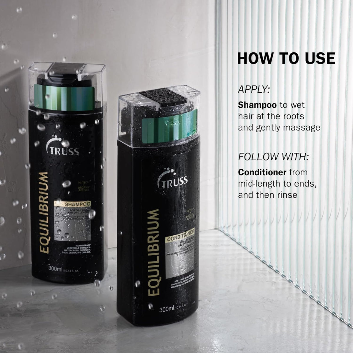 TRUSS argan and avocado oil detail showing nourishing end conditioning