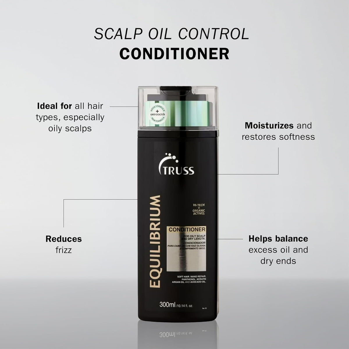 TRUSS dispensed conditioner texture illustrating lightweight, non-greasy feel