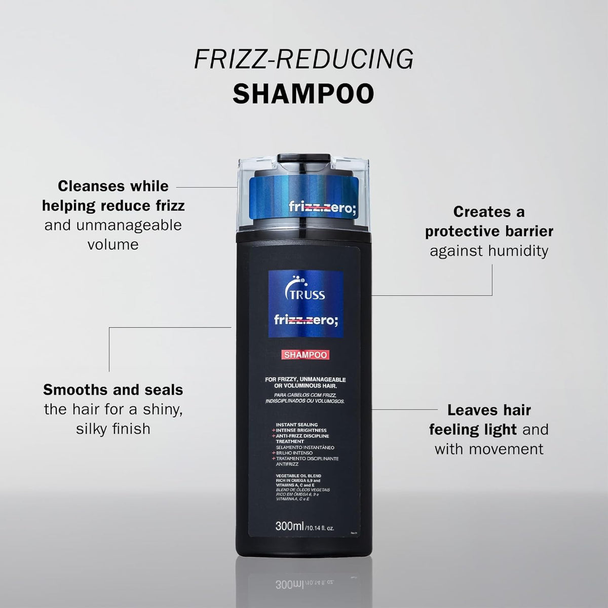 TRUSS shampoo texture close-up highlighting creamy formula and smooth results