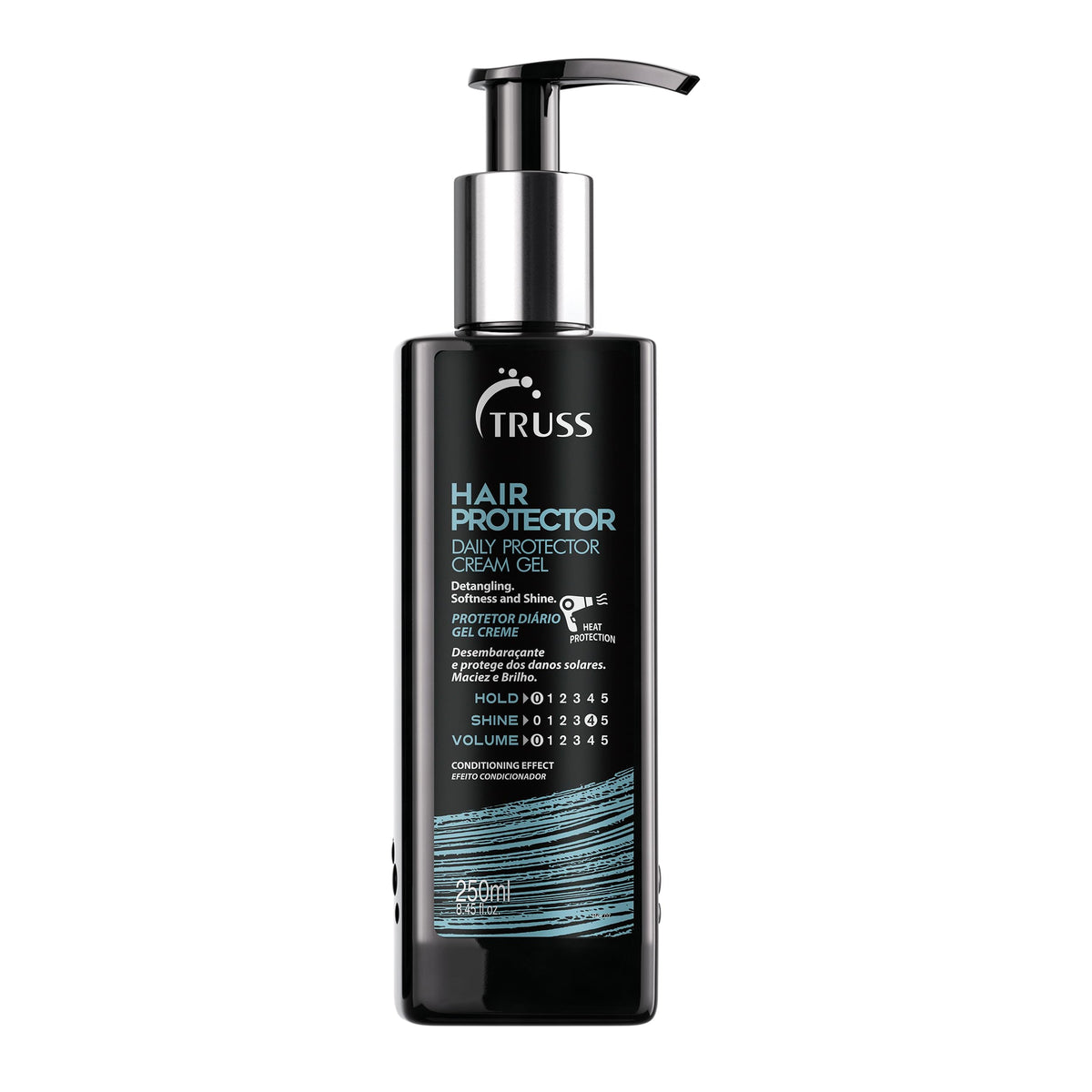 TRUSS leave-in styling gel cream front packaging showing bottle and branding for protection