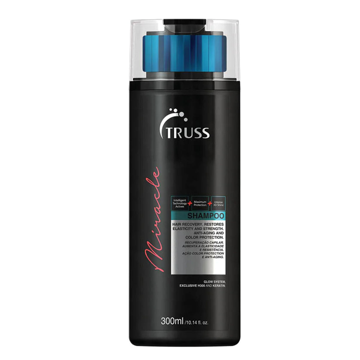 TRUSS bottle front packaging showing label and 10.14 oz size, promotes strength