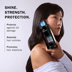 TRUSS shampoo pump and cap close-up highlighting user-friendly dispense