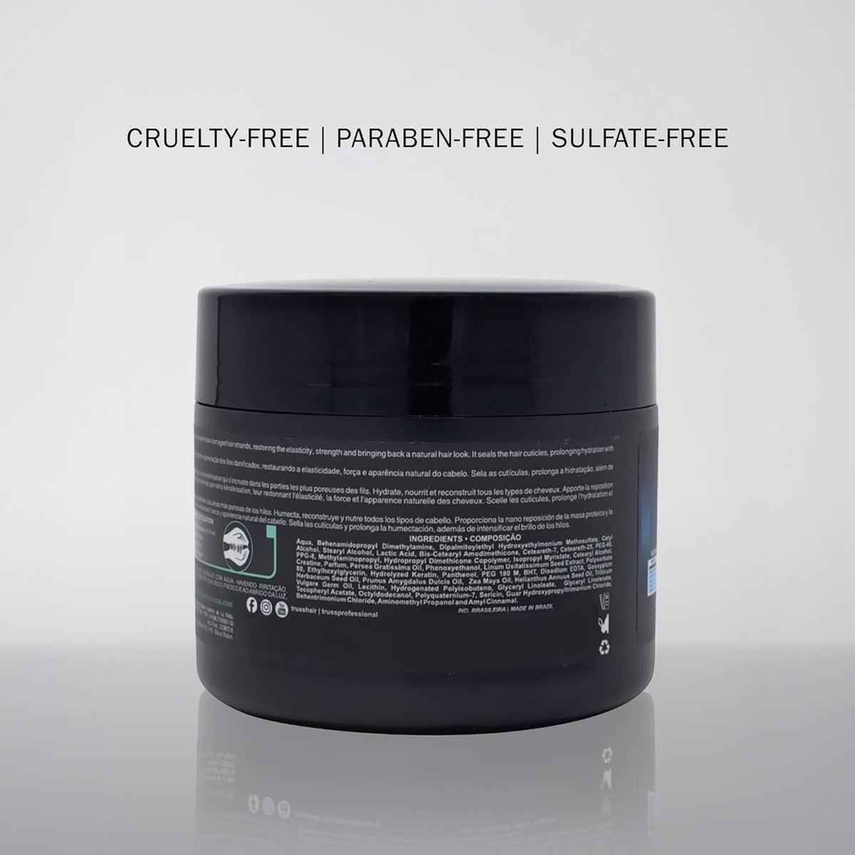 TRUSS product label close-up highlighting peptides and protection benefits