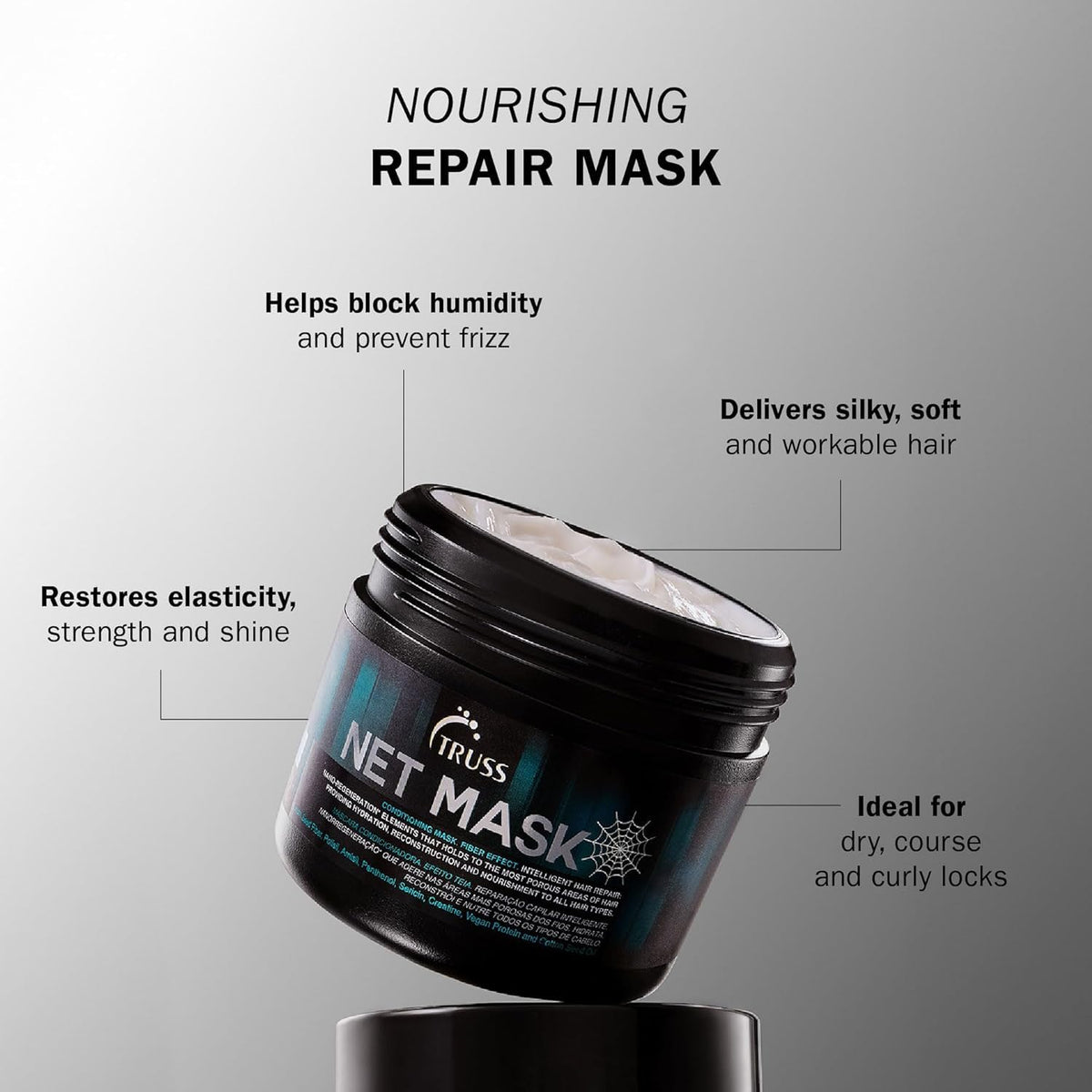 TRUSS open jar displaying rich cream texture for intense hydration benefits